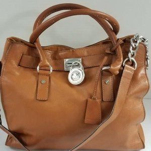 Michael Kors Brown Leather Hamilton Shoulder/Crossbody Large Handbag